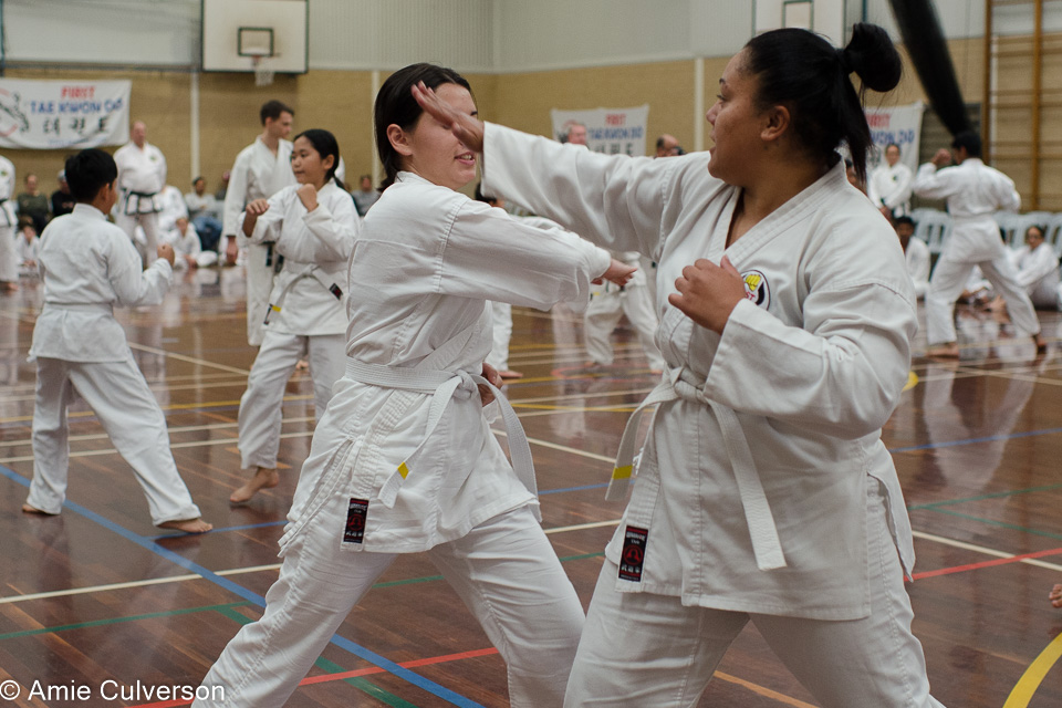 First Taekwondo Perth ladies sparring