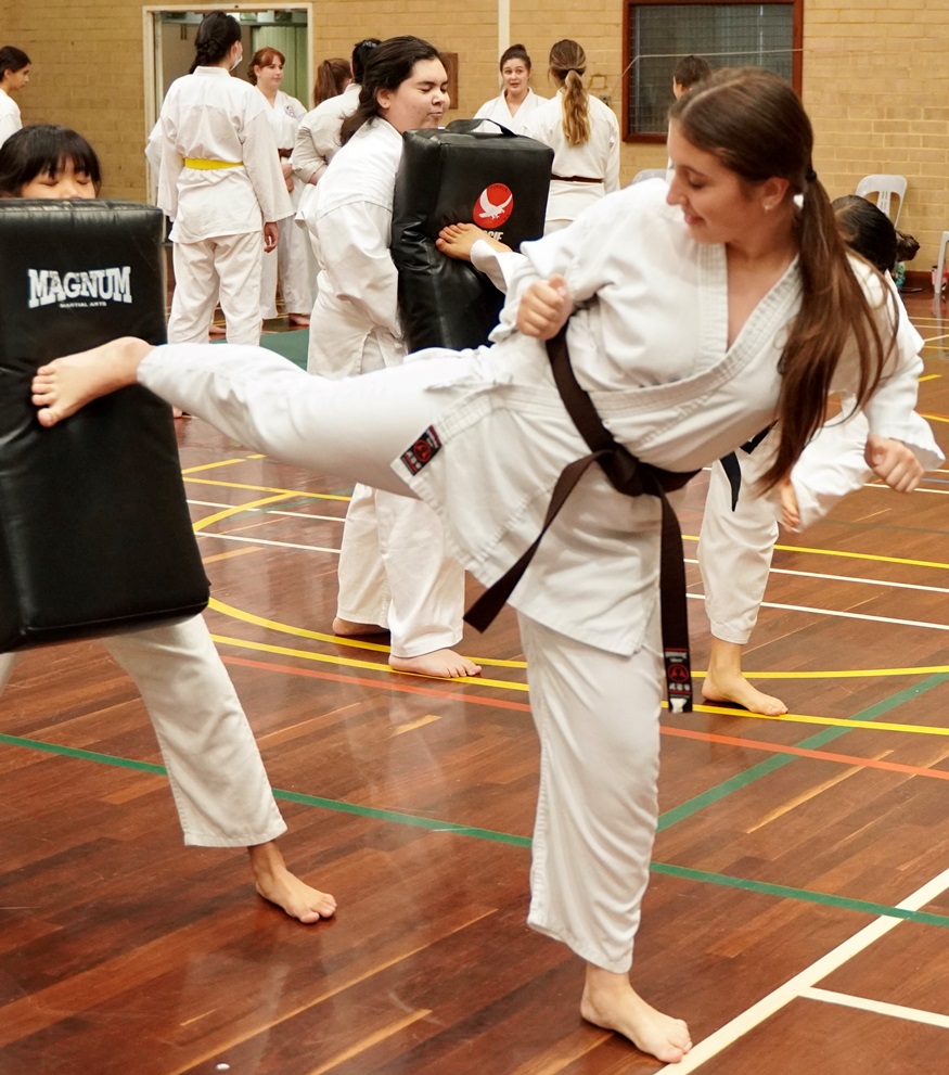First Taekwondo Perth female kick