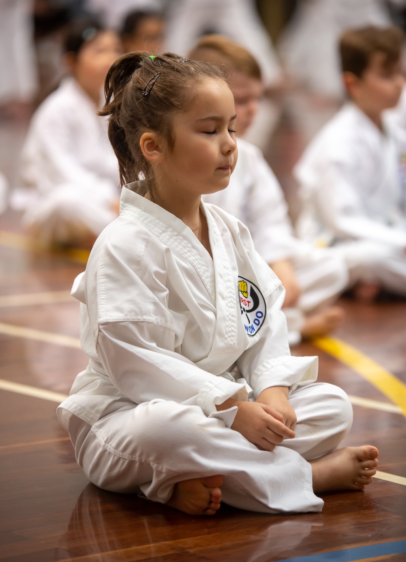 First Tae Kwon Do girl meditation